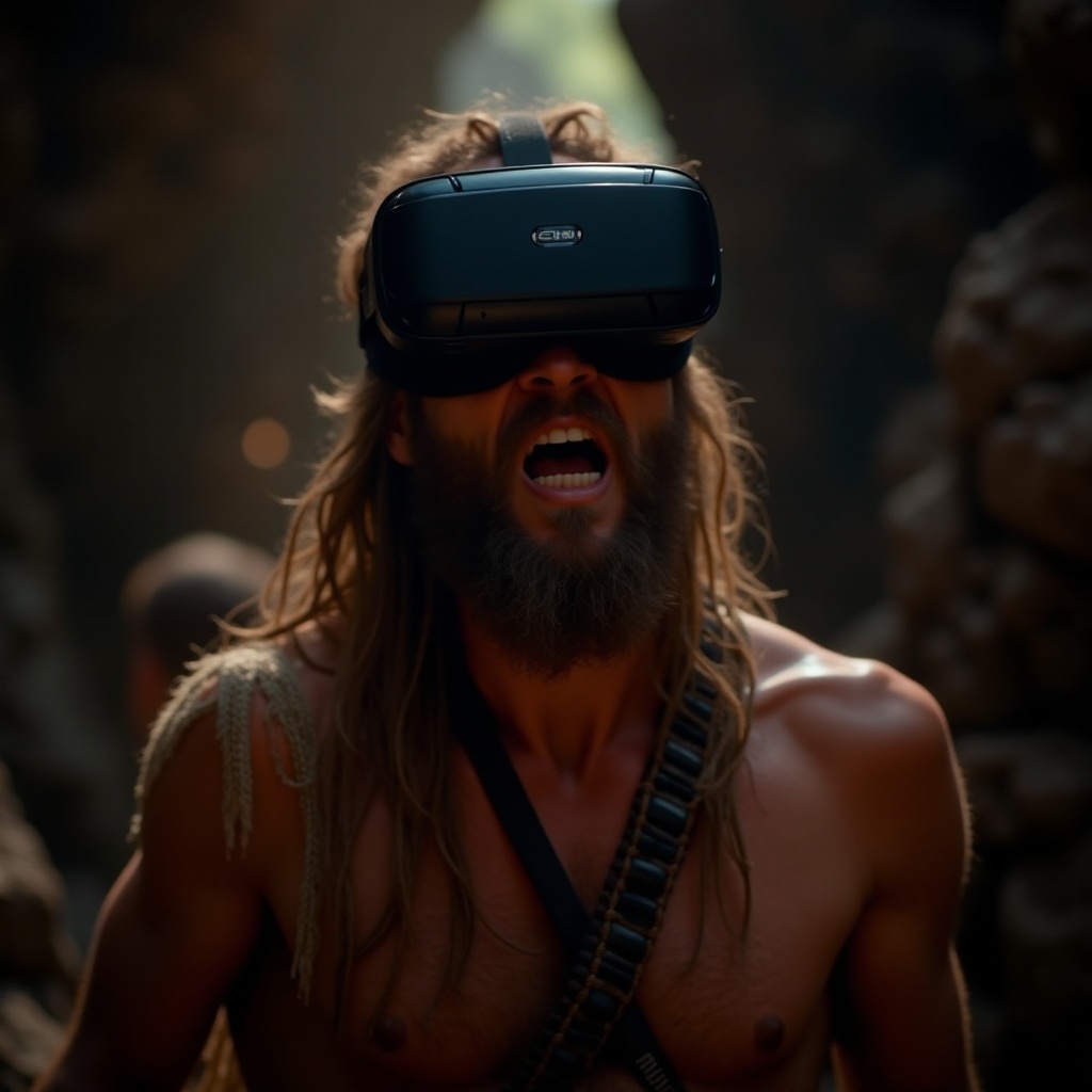 what if you gave a caveman a vr headset
