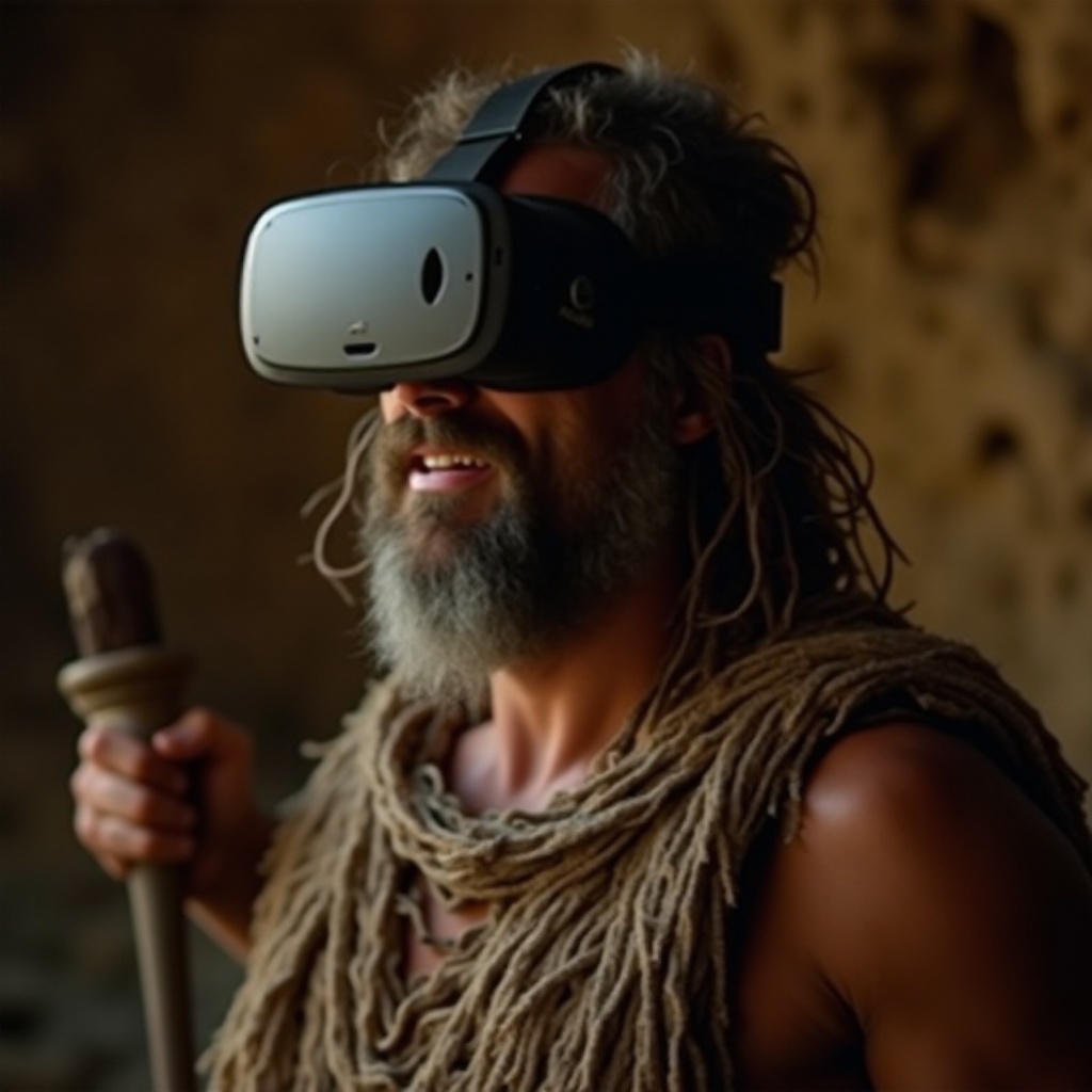what if you gave a caveman a vr headset