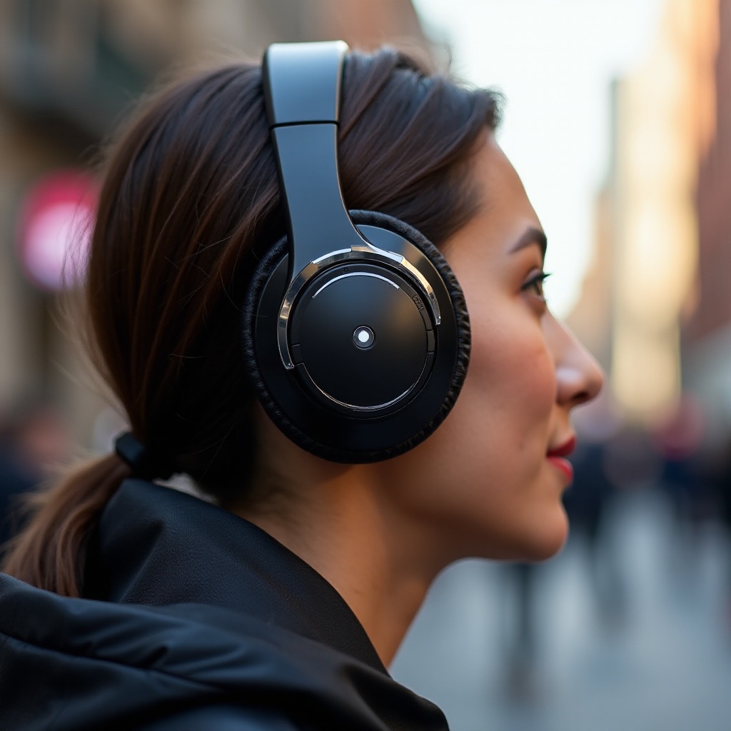 premium folding headphone with -20db noise reduction sent industra