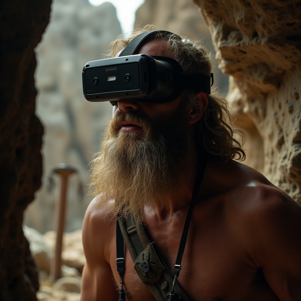 какво би станало, ако дадеш на пещерен човек VR слушалки