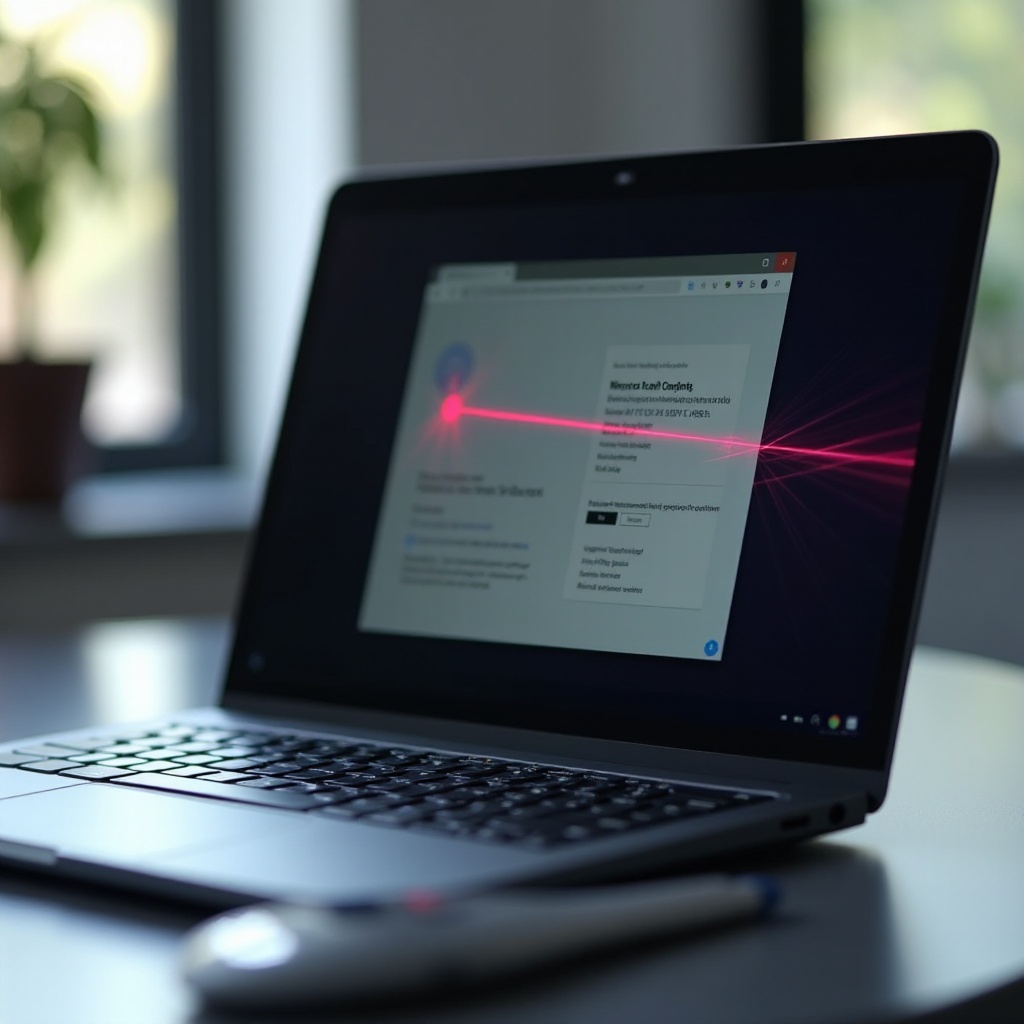 كيفية الحصول على مؤشر الليزر على جهاز Chromebook بدون قلم